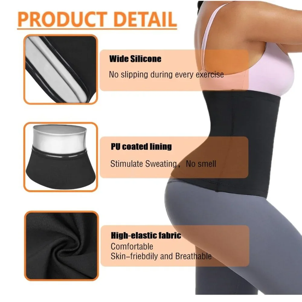 Sweat Band & Waist Trainer for Stomach and Lower Belly - Sauna Waist